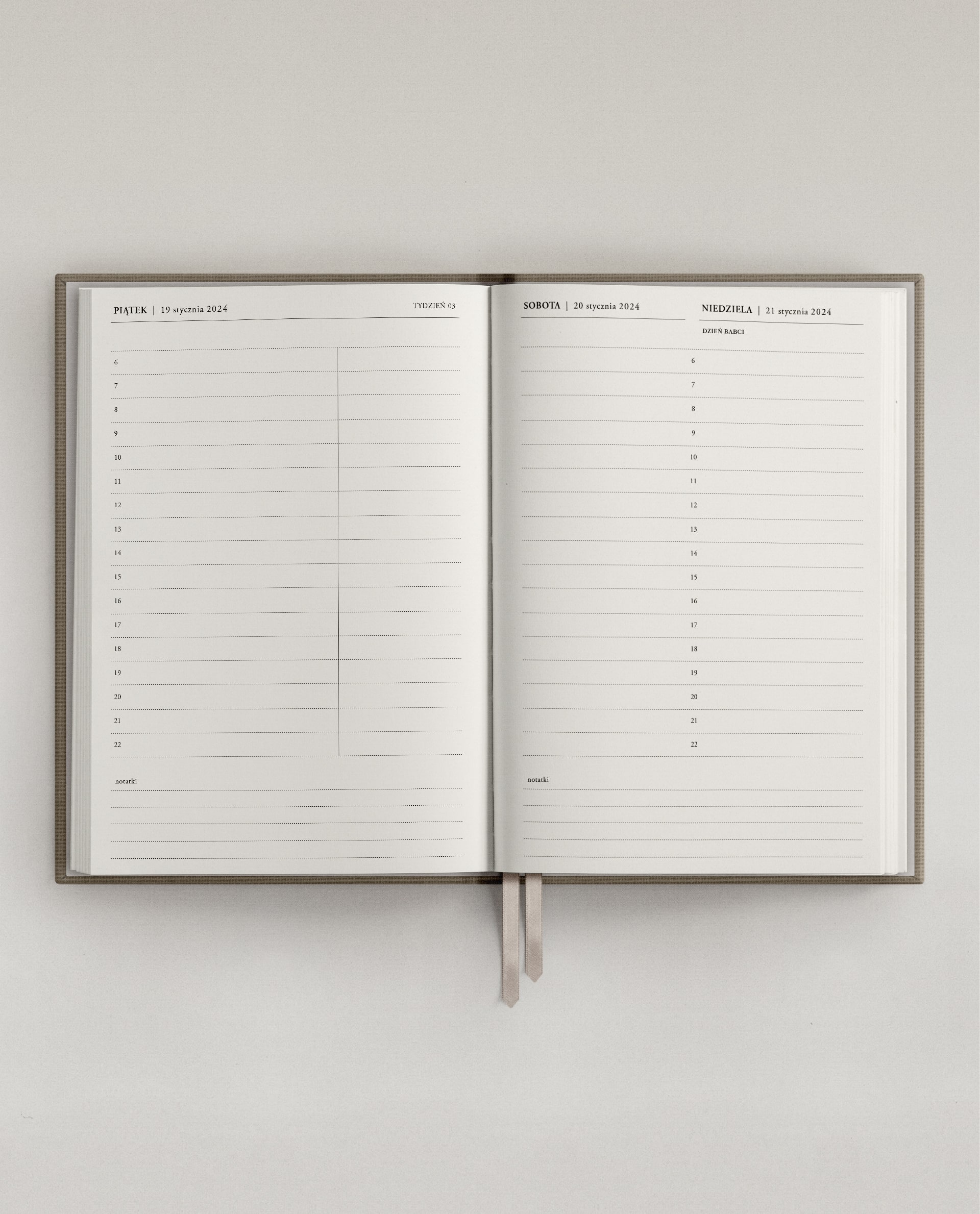 Planner PRO 2024 Dzienny Deep Taupe