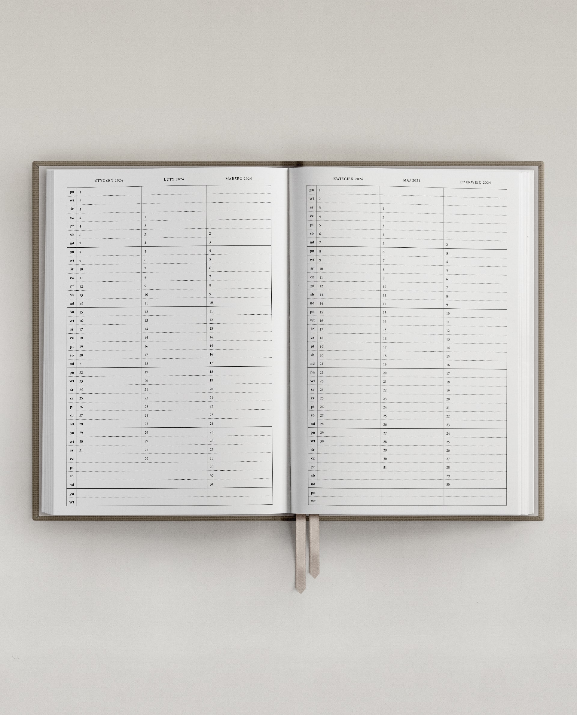 Planner 2024 Tygodniowy Deep Taupe